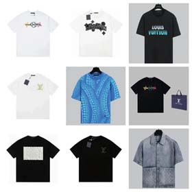 Louis Vuitton LV Loose Round Neck Printed Men's Top T-Shirt-1818  